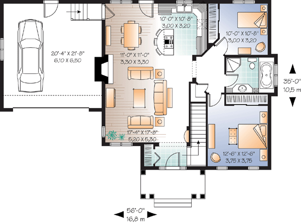 Bungalow Craftsman Level One of Plan 65541