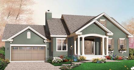 Bungalow Craftsman Elevation of Plan 65541