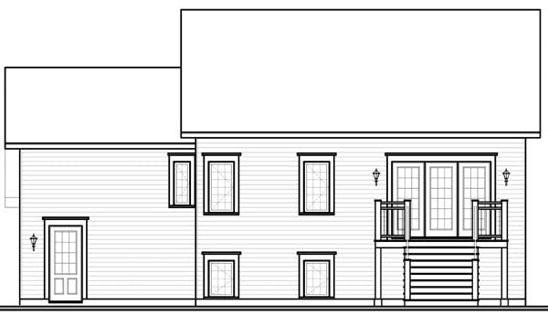 Country Rear Elevation of Plan 65551