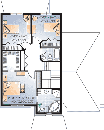 House Plan 65552 Second Level Plan