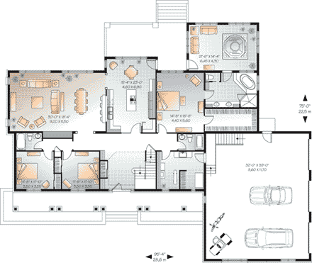 House Plan 65557 First Level Plan