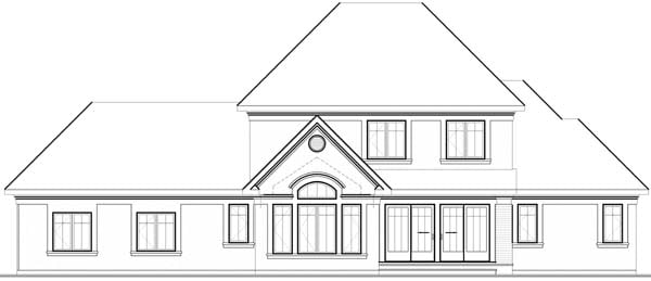 European Rear Elevation of Plan 65561