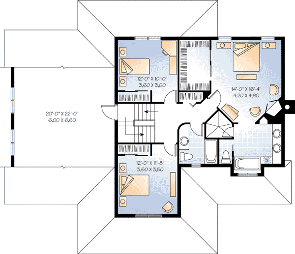 Country Farmhouse Level Two of Plan 65564