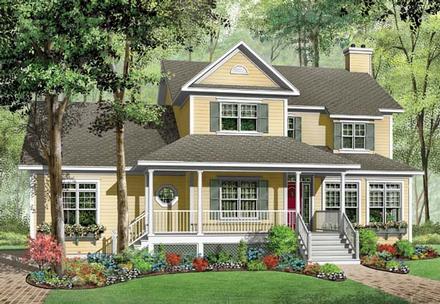 Country Farmhouse Elevation of Plan 65564