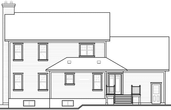 Country Farmhouse Rear Elevation of Plan 65564