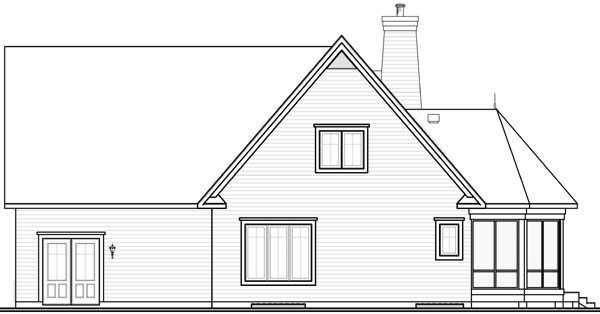 European Rear Elevation of Plan 65569