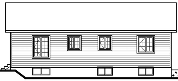 Bungalow Country Traditional Rear Elevation of Plan 65570