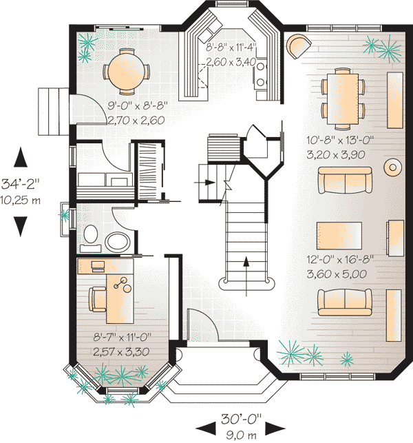 House Plan 65573 Level One