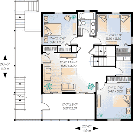 House Plan 65578 First Level Plan