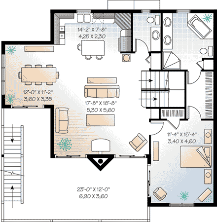 House Plan 65578 Second Level Plan