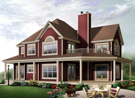 Country Farmhouse Traditional Elevation of Plan 65581