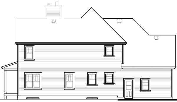 Country Farmhouse Traditional Rear Elevation of Plan 65581