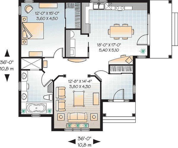 Bungalow Country Level One of Plan 65583