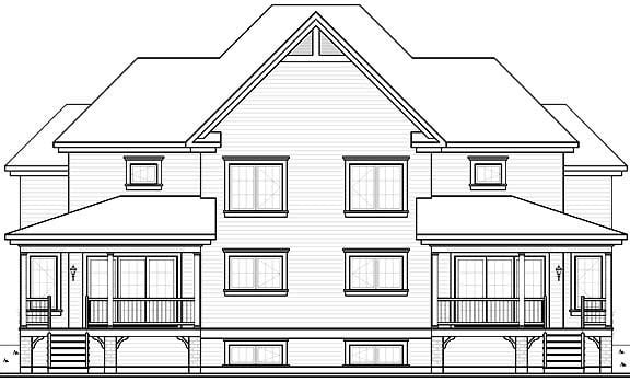 Country Rear Elevation of Plan 65589