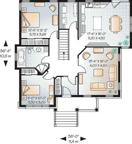 House Plan 65592 First Level Plan