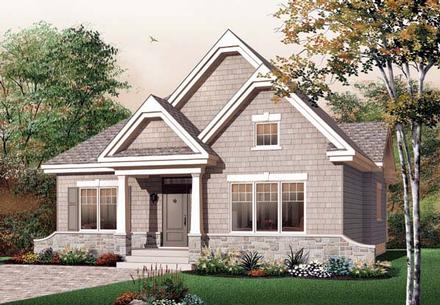 Bungalow Country Craftsman European Elevation of Plan 65594