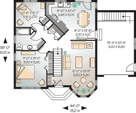 House Plan 65599 First Level Plan