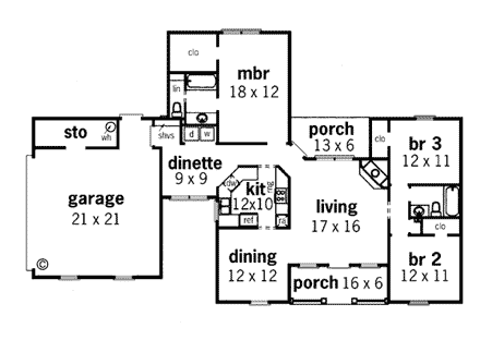 Colonial European Southern Level One of Plan 65601