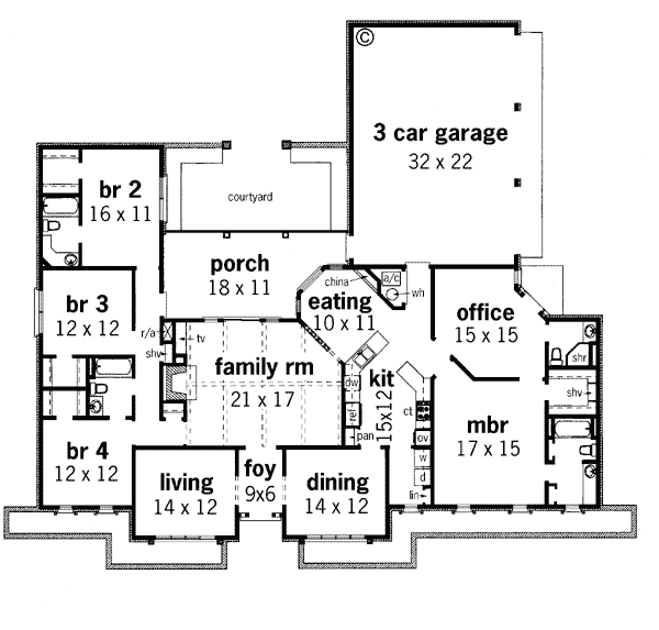 Contemporary Prairie Style Southwest Level One of Plan 65606