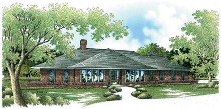 Contemporary Prairie Style Southwest Elevation of Plan 65606