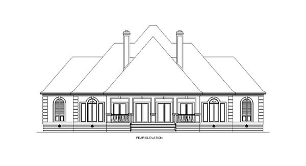 European Rear Elevation of Plan 65610