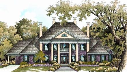 Colonial Plantation Southern Elevation of Plan 65614