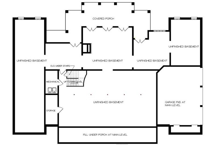 Colonial Plantation Southern Lower Level of Plan 65615