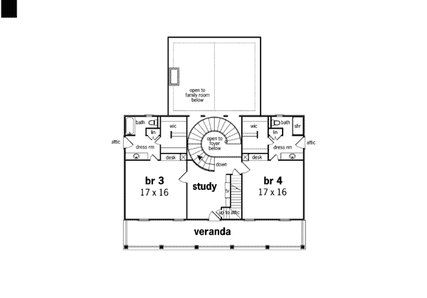 Colonial Plantation Southern Level Two of Plan 65615