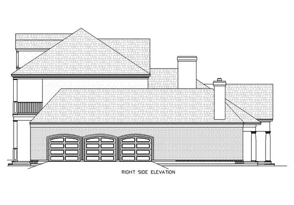 Colonial, Plantation, Southern Plan with 5474 Sq. Ft., 4 Bedrooms, 6 Bathrooms, 3 Car Garage Picture 5