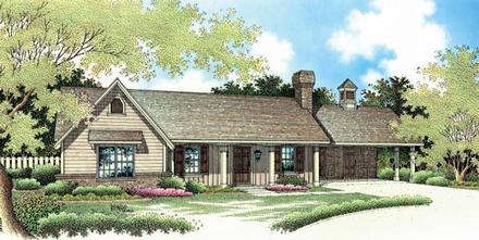One-Story Ranch Traditional Elevation of Plan 65617
