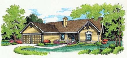 One-Story Ranch Elevation of Plan 65618