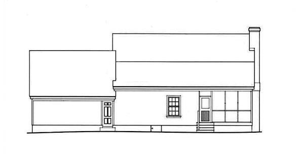 Country Southern Rear Elevation of Plan 65619