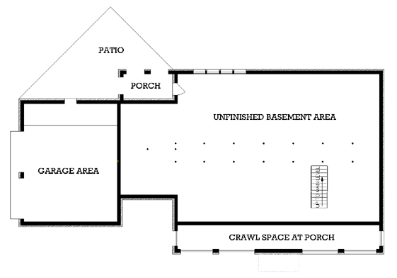 Country One-Story Lower Level of Plan 65621