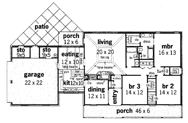 Country One-Story Level One of Plan 65621