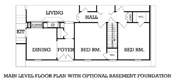 Country One-Story Alternate Level One of Plan 65621