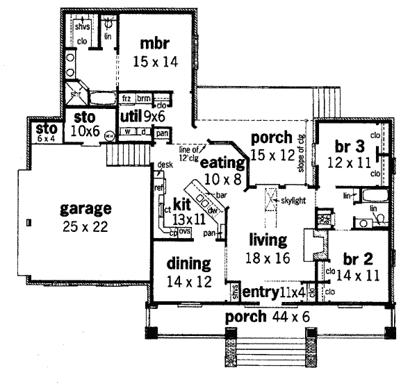 Colonial Country Southern Level One of Plan 65622