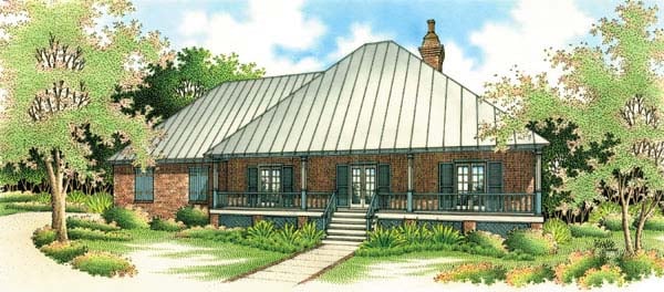 Southern Plan with 1800 Sq. Ft., 3 Bedrooms, 2 Bathrooms, 2 Car Garage Elevation