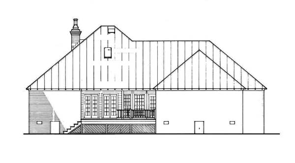 Southern Rear Elevation of Plan 65623