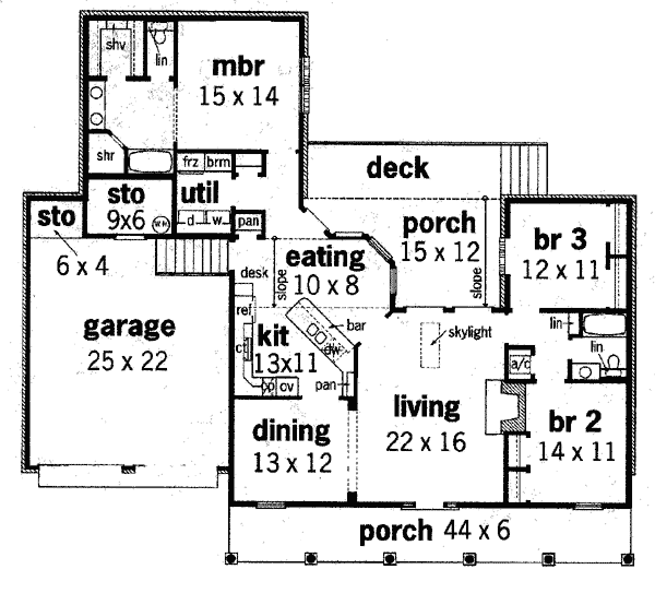 Colonial Southern Level One of Plan 65625