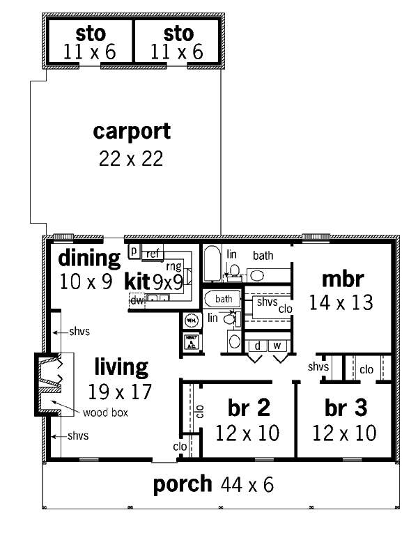 Cabin Ranch Level One of Plan 65638