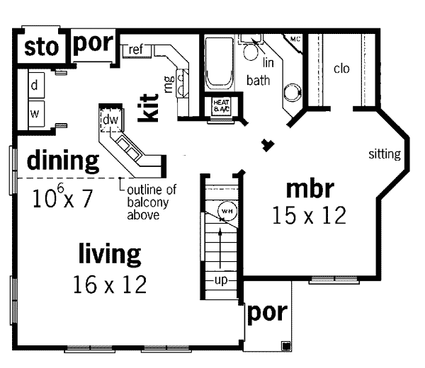 Bungalow Contemporary Country Level One of Plan 65639