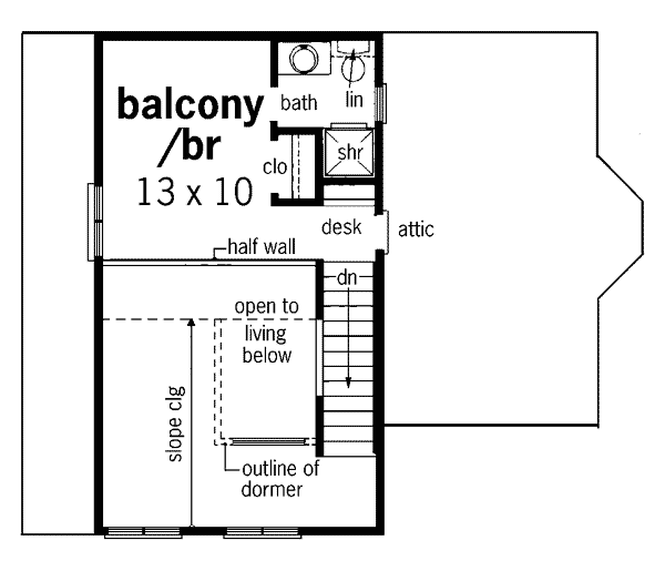 Bungalow Contemporary Country Level Two of Plan 65639