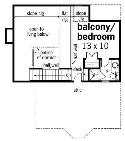 House Plan 65641 Second Level Plan