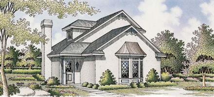 Bungalow Mediterranean Elevation of Plan 65641