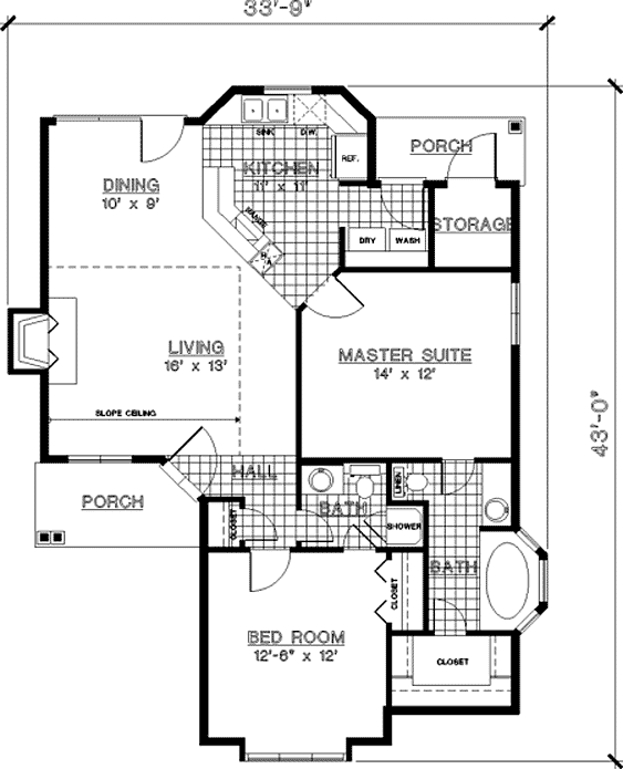 House Plan 65643 Level One