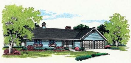 One-Story Ranch Elevation of Plan 65644