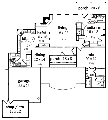 House Plan 65650 First Level Plan