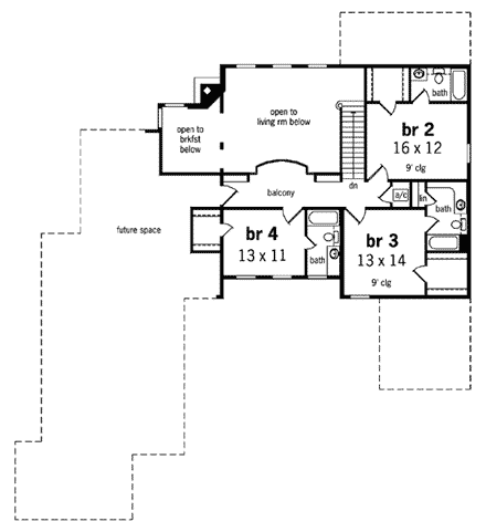 House Plan 65650 Second Level Plan