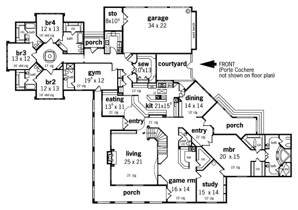 Contemporary European Southern Level One of Plan 65651