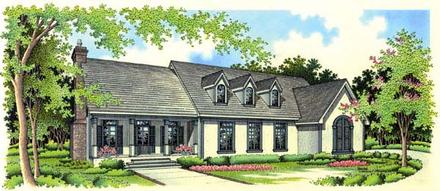 Country Mediterranean Traditional Elevation of Plan 65654